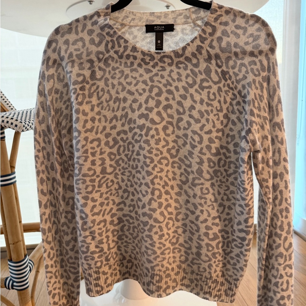 Aqua Cashmere Animal Print sweater